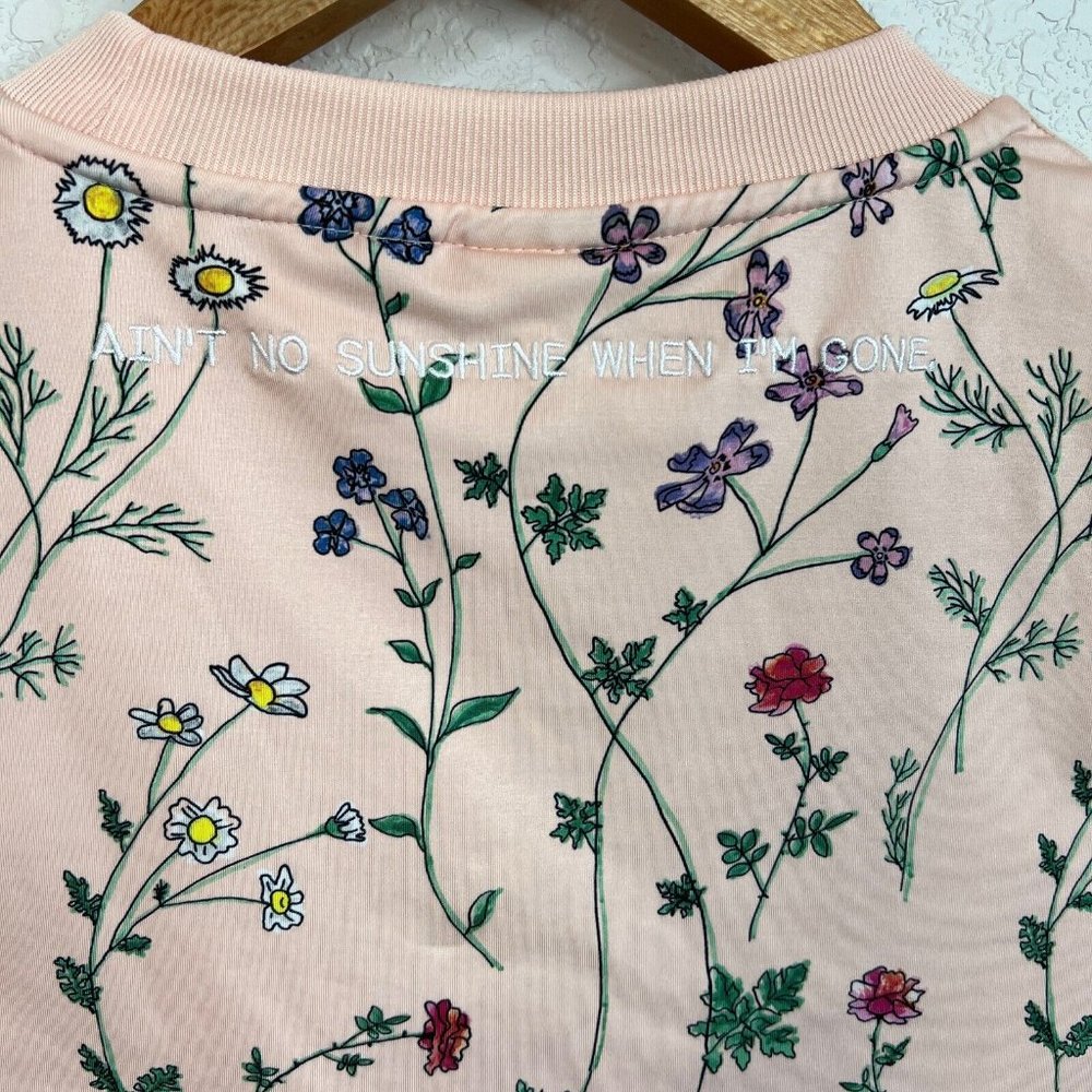 Adidas Floral Bodysuit Women's Size XS Pink Short Sleeve Casual Snap Closure - Picture 10 of 10